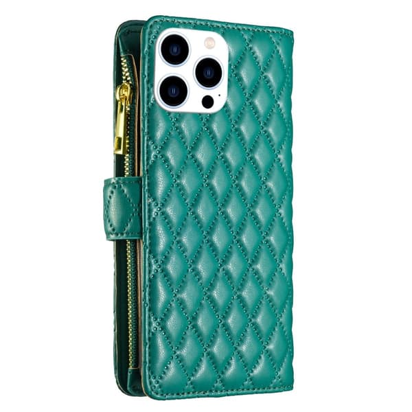 BINFEN iPhone 16 Pro Fodral Diamond Multifunktionell Grön