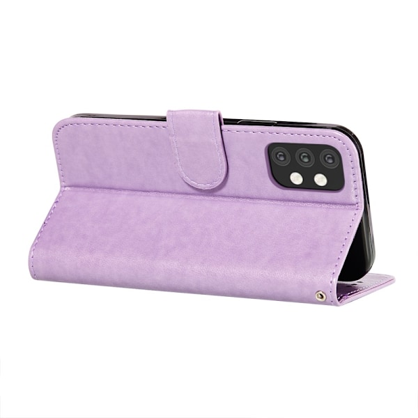 Samsung Galaxy A32 5G - Solid Läder Fodral - Lila Purple Lila