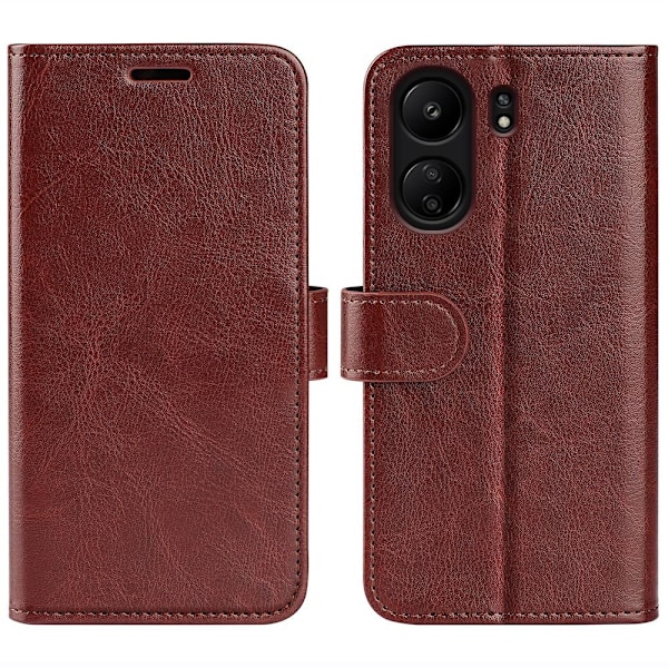 Xiaomi Redmi 13C 4G Fodral Crazy Horse Läder Brun