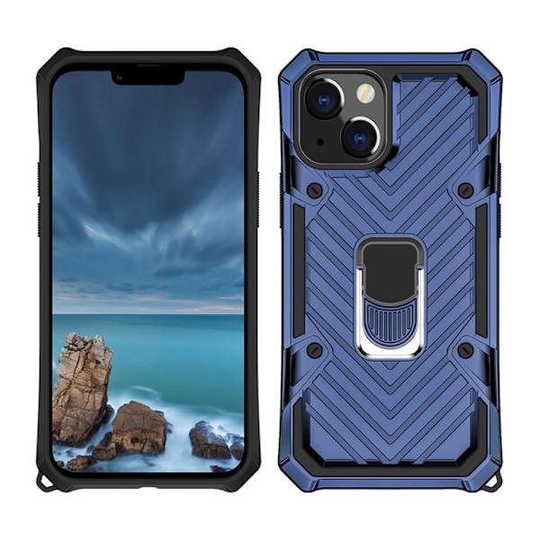iPhone 13 Mini - Armor Hybrid Ring Skal - Blå