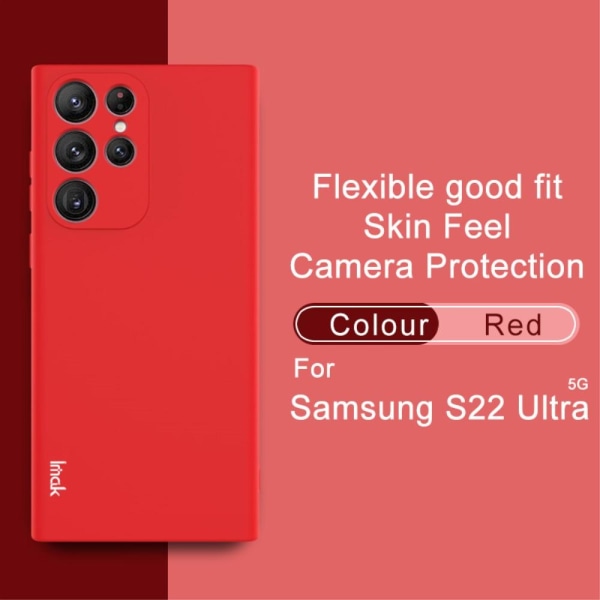 IMAK Samsung Galaxy S22 Ultra Skal Skin Touch TPU Röd