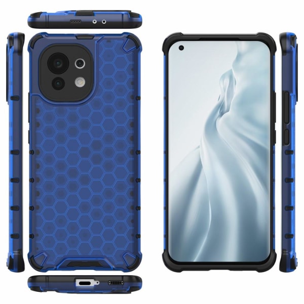 Xiaomi Mi 11 - Armor Honeycomb Textur Skal - Blå Blue Blå