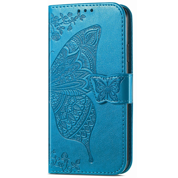 Samsung Galaxy S23 FE Fodral Fjäril Tryck Blå