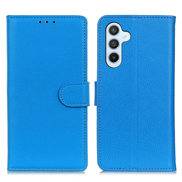Samsung Galaxy S23 FE Fodral Litchi Läder Blå