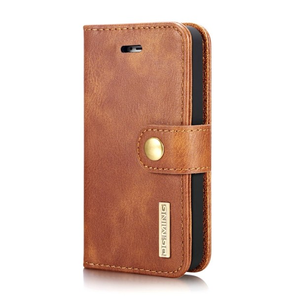iPhone 5/5S/SE 2016 - DG.MING 2in1 Magnet Fodral - Brun Brown Brun