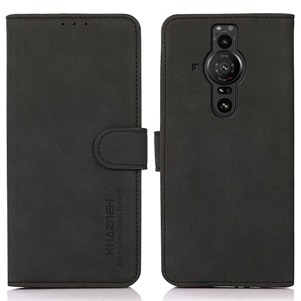 KHAZNEH Sony Xperia Pro-I Fodral Retro Läder Svart