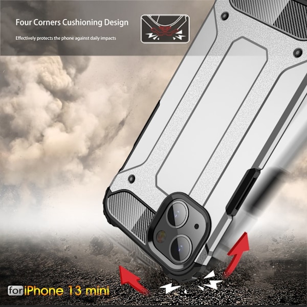 iPhone 13 Mini - Shockproof Armor Hybrid Skal - Röd