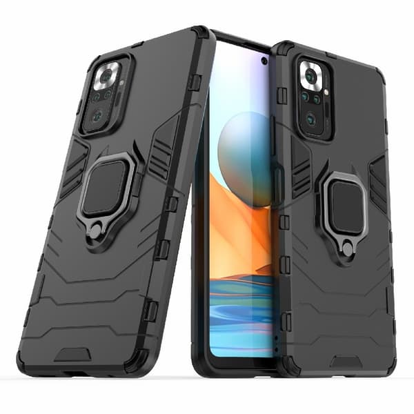 Xiaomi Redmi Note 10 Pro - Hybrid Armor Ring Skal - Svart Svart