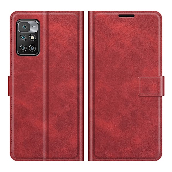 Xiaomi Redmi 10 Fodral Solid Läder Röd