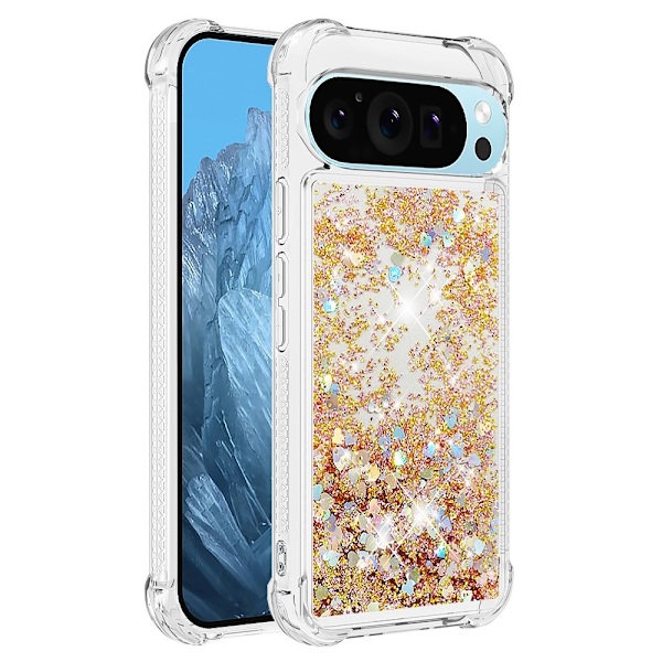Google Pixel 10 / 10 Pro Skal Glitter Quicksand Guld