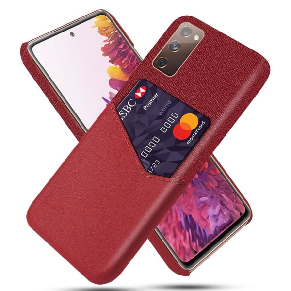 Samsung Galaxy S20 FE - KSQ Skal Med Kortfack - Röd Red Röd