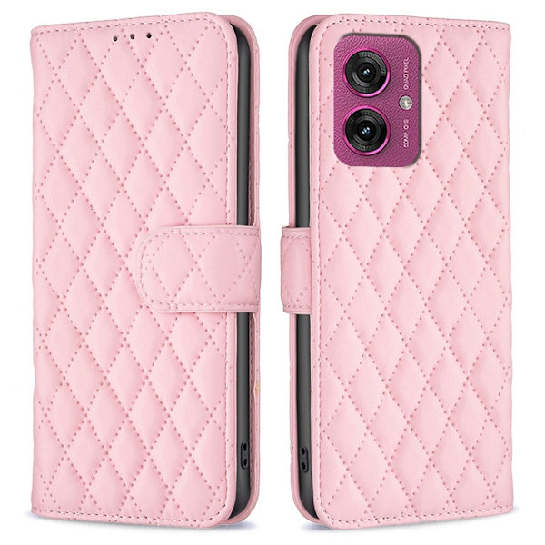 Motorola Moto G55 5G Fodral Diamond Läder Rosa