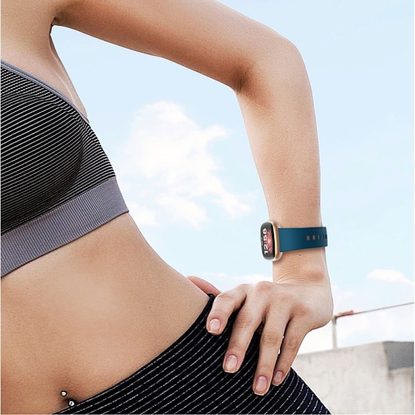 Silikon Armband Versa 3/Fitbit Sense - Blå DarkGreen Mörk Grön