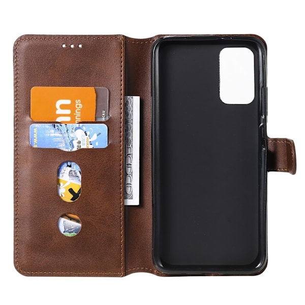 Xiaomi Redmi 9T - Solid Läder Fodral - Brun Brown Brun