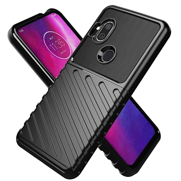 Motorola One Hyper - Twill Textur Skal - Svart Svart