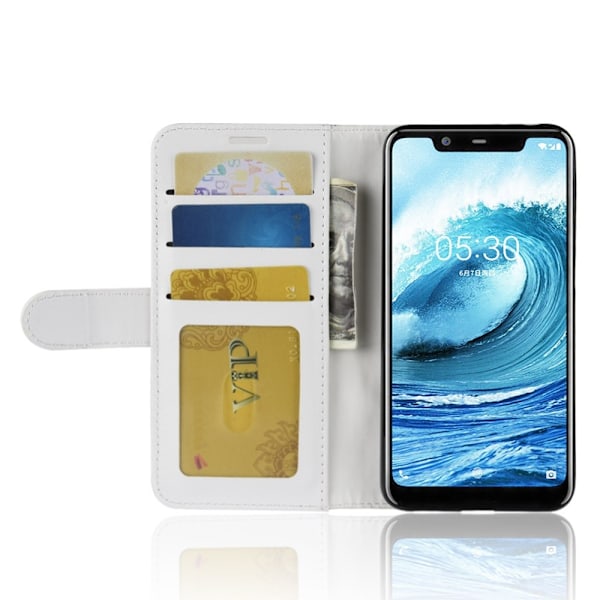 Nokia 5.1 Plus - Plånboksfodral - Vit White Vit