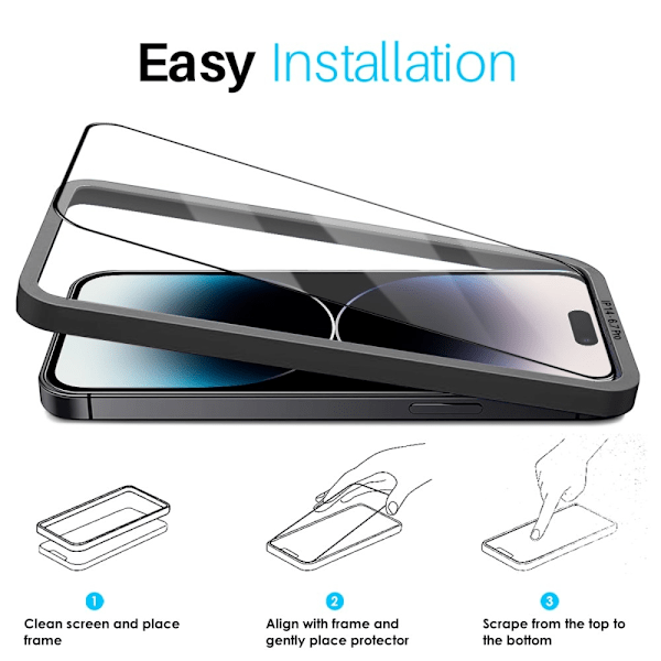 NORTHJO iPhone 14 Pro Max Skärmskydd Heltäckande Härdat Glas