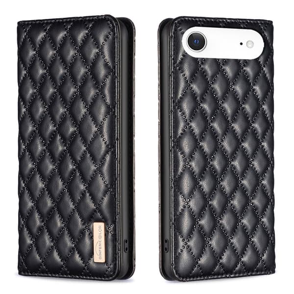 BINFEN iPhone Air Fodral Diamond Flip Läder Svart