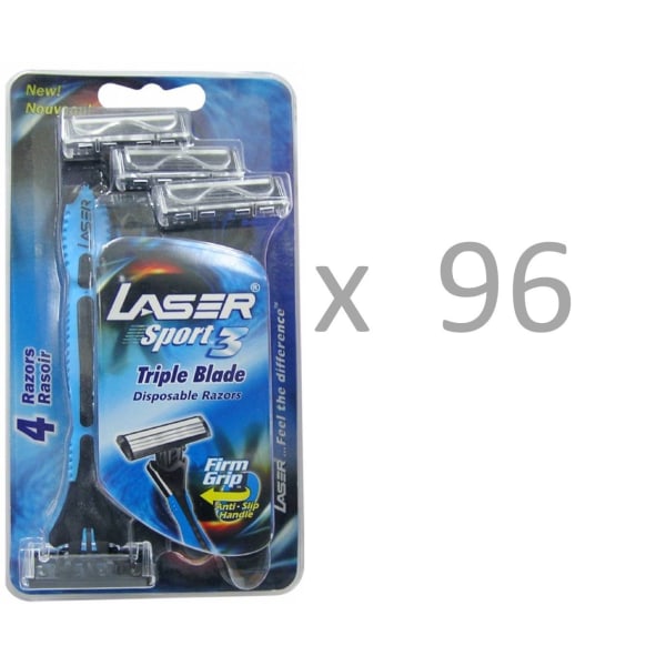 Rakhyvel 96 x 4-pack Laser Sport, 3-bladig hyvel för män, killar