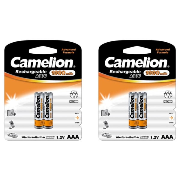 Camelion 4st batterier AAA NiMH 1000mAh laddningsbara laddningsb Silver