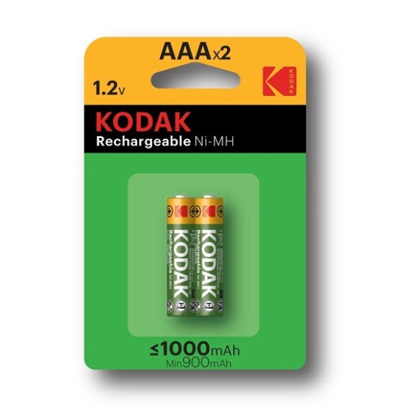 Laddningsbara AAA batterier 2-pack 1000 mAh NiMH Kodak