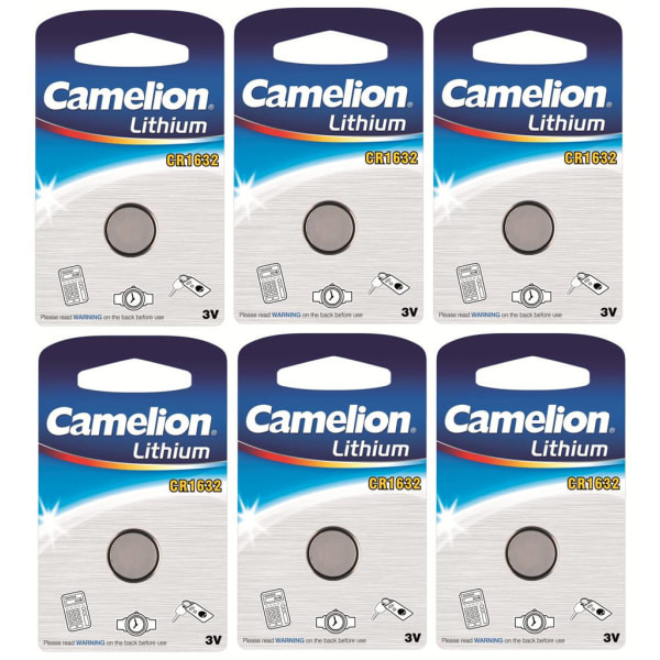 CR1632 batteri  litium 3V 6-pack Camelion Silver
