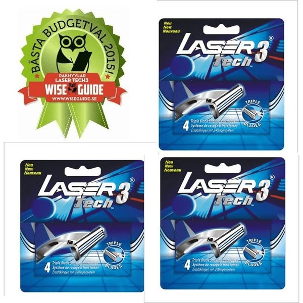 Rakhyvel +12 rakblad, Laser Tech3 trebladiga rakhyvlar för män