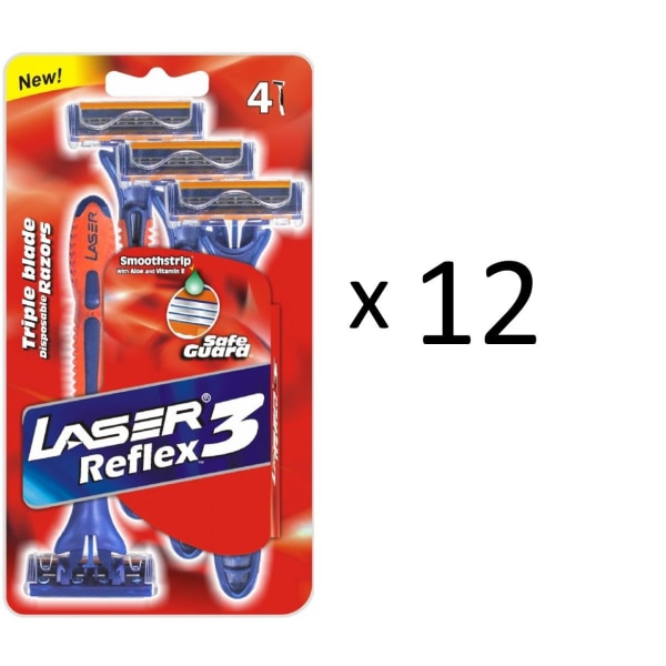 Rakhyvlar 48-pack Laser Reflex3, 3-bladiga rakhyvlar för män