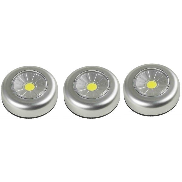 LED pushlight, spotlight lampa 3st grå, Batteridriven belysning Grafitgrå