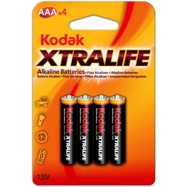 AAA Batteri 4-pack ,LR03 Kodak Xtralife Alkaline Alkaliskt 1.5V
