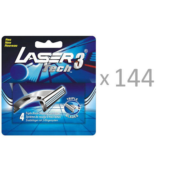 144 x 4-pack rakblad till Laser Tech3 rakhyvel