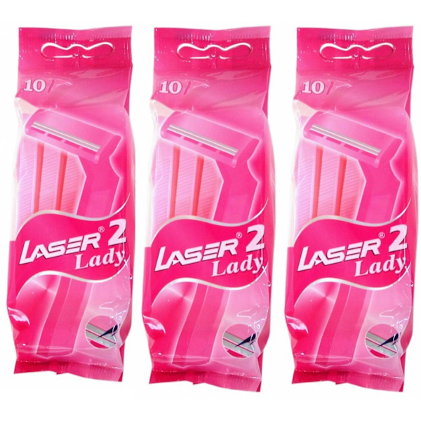 Rakhyvlar Laser Lady2 30-pack, Rakhyvel för tjejer, kvinnor