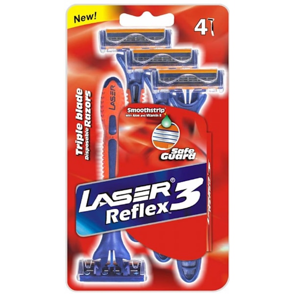 Rakhyvel för män Reflex3 4-pack Blå