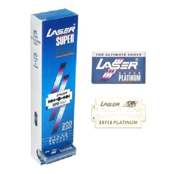 200-pack Laser Super Platinum Rakblad Dubbelrakblad