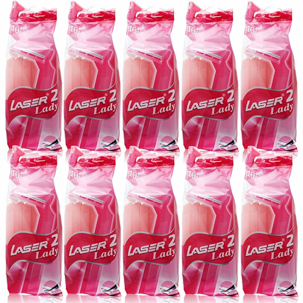 Rakhyvlar för tjejer, kvinnor 100-pack Laser Lady2