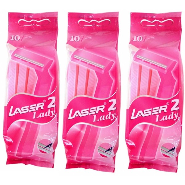 Rakhyvlar för tjejer, kvinnor 30-pack Laser Lady2
