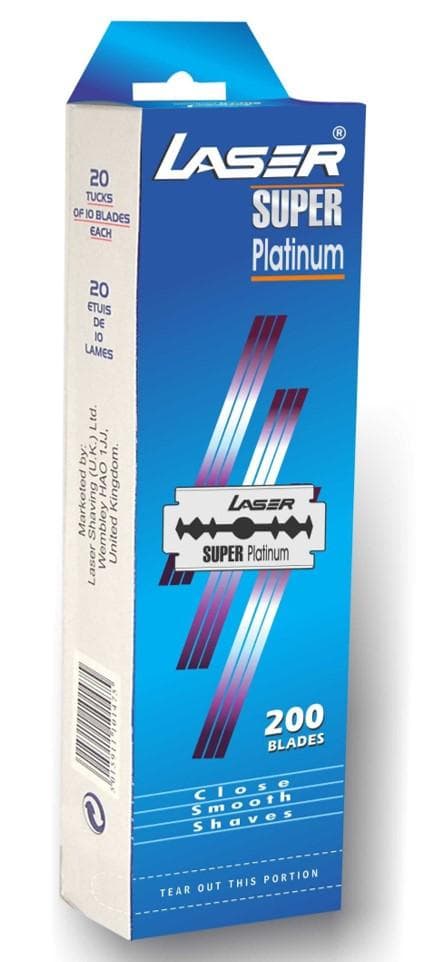 200-pack Laser Super Platinum Rakblad Dubbelrakblad