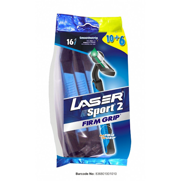 Rakhyvel 16-pack Laser Sport2 Firm Grip, Engångshyvlar för män,killar