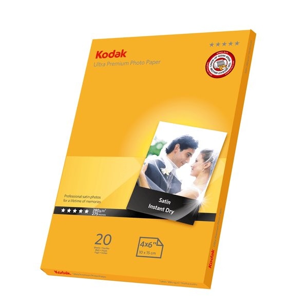 Fotopapper 20st 10x15cm 280g Glossy Kodak