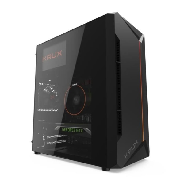 KRUX Astro Cube Black PC-fodral - Kubformat - Sidofönster - Micro ATX, Mini-ITX