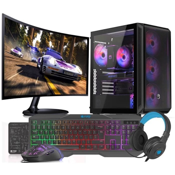 VIST Ryzen 5900X Gaming PC - 64 GB RAM - RTX 4060 - 1 TB M.2 SSD - WiFi - 27 tum - Windows 11 Pro