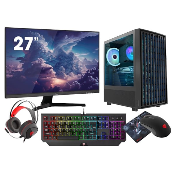 VIST BREEZE Gaming PC Ryzen 7 5700X - 32GB RAM - RTX 4060Ti - 1TB M.2 SSD - WIFI - 27" - Windows 11 Pro