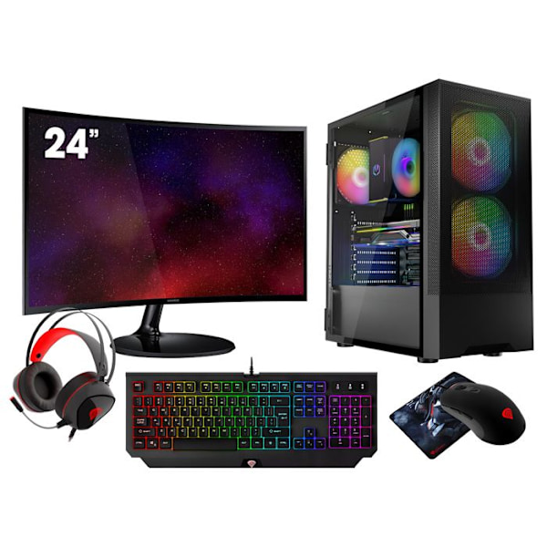 Gaming Kit VIST - Ryzen 5 5600G - 32Go RAM - 1To SSD - 24" LCD - Windows 11 Pro