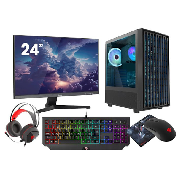 VIST Gaming Ryzen 5 5600G - 32 GB RAM - RX VEGA7 - 1 TB M.2 SSD - WIFI - 24" - Windows 11 Pro