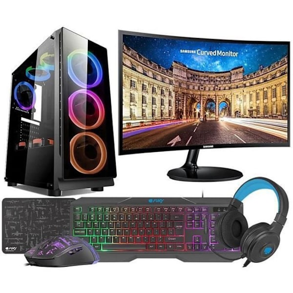 VIST Gaming PC Ryzen 7 5700X - 32 GB RAM - RTX 3060 - 1 TB M.2 SSD - 24" LCD - Windows 11 Pro