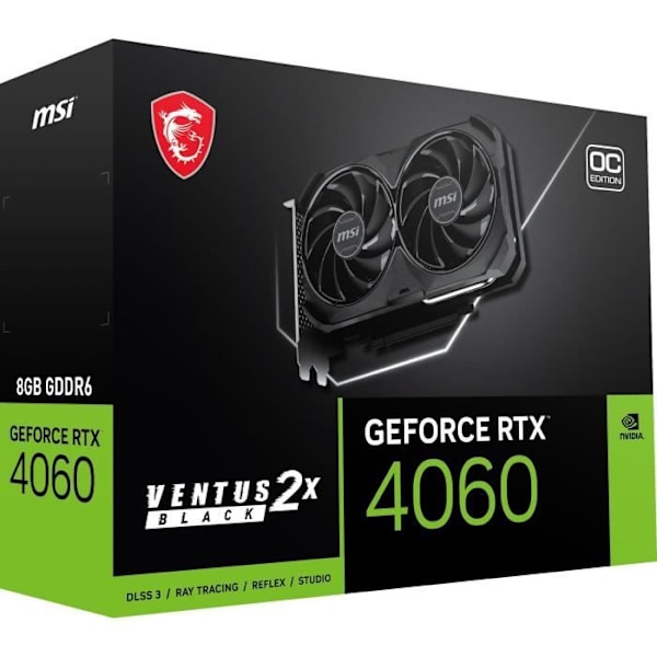 MSI - Grafikkort - GeForce RTX™ 4060 VENTUS 2X SVART 8G OC