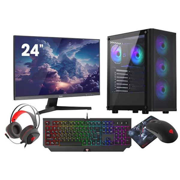 VIST Gaming Ryzen 7 5700G - 32 GB RAM - RX VEGA - 1 TB M.2 SSD - WIFI - 24" - Windows 11 Pro