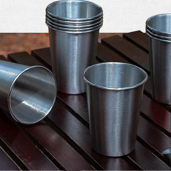 304 Rostfritt Stål Metallkopp Ölkoppar Vitvinsglas Kaffemugg Drickande Kaffe Te Mugg Set