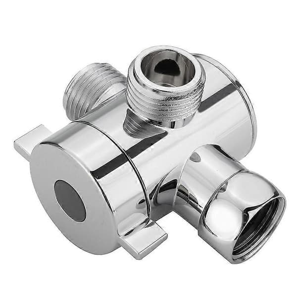 1/2 tomme 3-veis T-adapter omdirigeringsventil Justerbart dusjhode armmontert omdirigeringsventil Bad H Sølv Silver