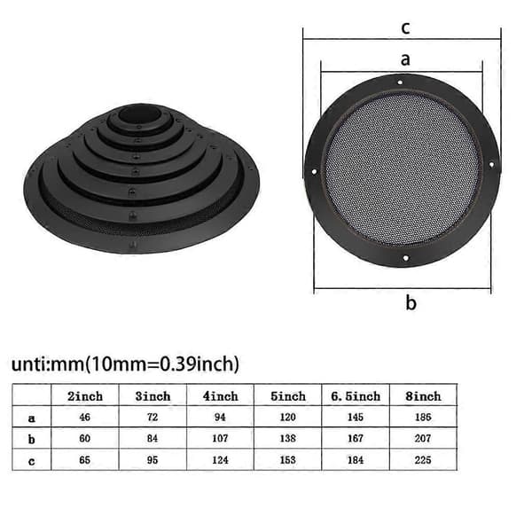 Car Speaker Grille Mesh Round Horn Protective Cover Circle Enclosure Net 2PCS 6.5 inch